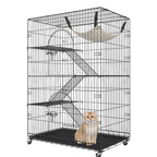 Four Tier Cat Enclosure with Platforms and Hammock for Multiple Pets All Vera Mart