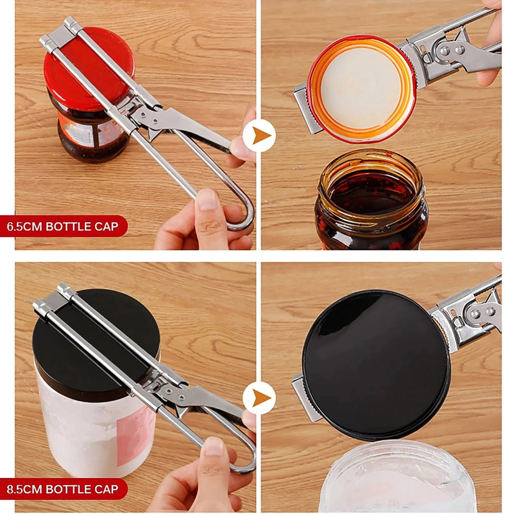 Adjustable Jar Lid Opener with Lever Action and Concave Grip Slot All Vera Mart