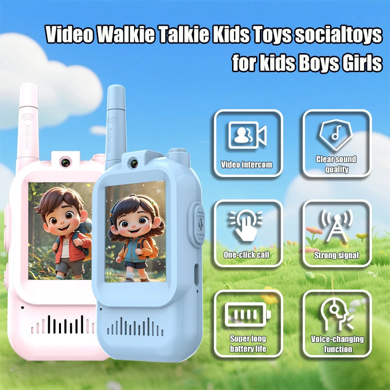 Video Walkie Talkies for Kids with 2.0 Inch Screen and Voice Changing Modes, 2 Pack All Vera Mart