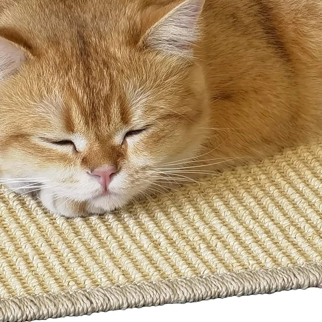 Natural Sisal Cat Scratcher Mat with Flexible Placement and Claw Health Support All Vera Mart