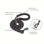 Dog Leash 4.9ft with Reflective Stitching and Double Rope Construction All Vera Mart
