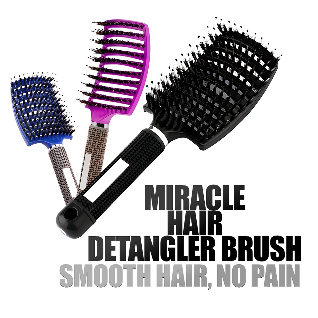 Flexible Bristle Detangler Brush for All Hair Types with Ergonomic Grip All Vera Mart