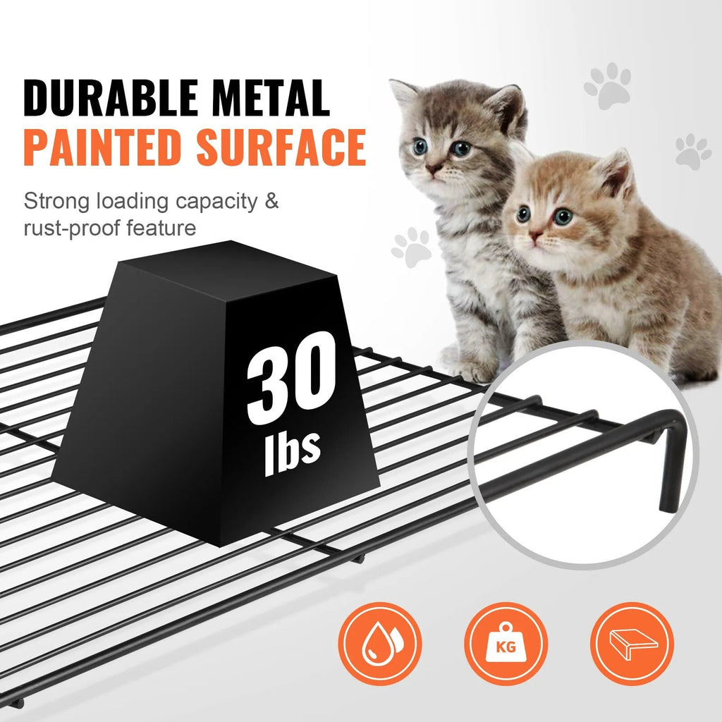 Four Tier Cat Enclosure with Platforms and Hammock for Multiple Pets All Vera Mart