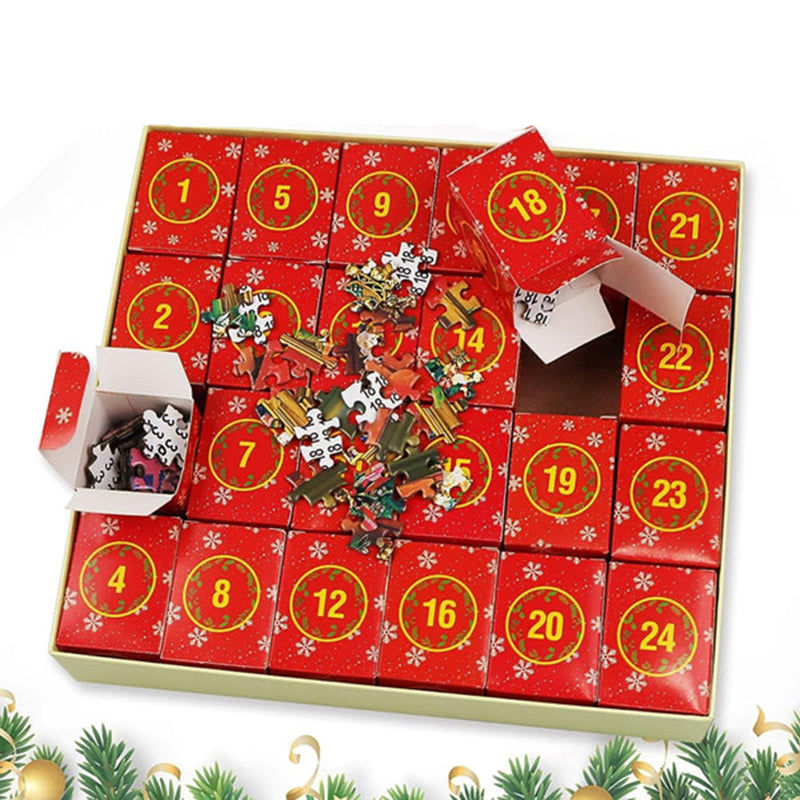 Advent Puzzle Calendar with 24 Daily Boxes and Reference Poster, 1008 Pieces All Vera Mart