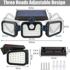 Solar Motion Sensor Light with 74 LEDs and Adjustable Head for Outdoor Pathways All Vera Mart