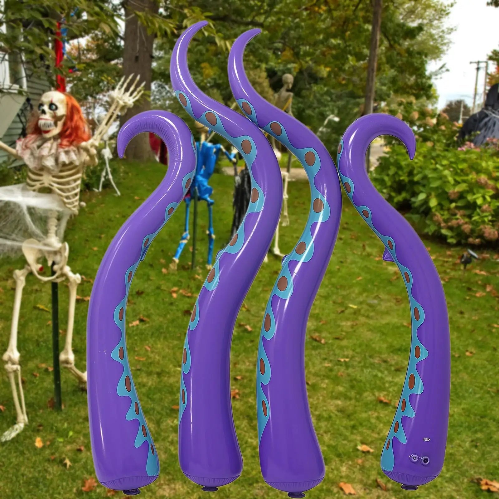Inflatable Octopus Tentacles Set with Ground Anchors for Halloween Decorations All Vera Mart
