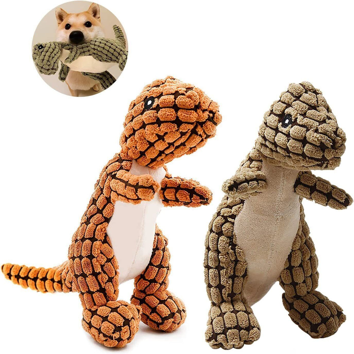 Dinosaur Toy with Corn Wool Construction and Molded Details, Indoor Outdoor Play All Vera Mart