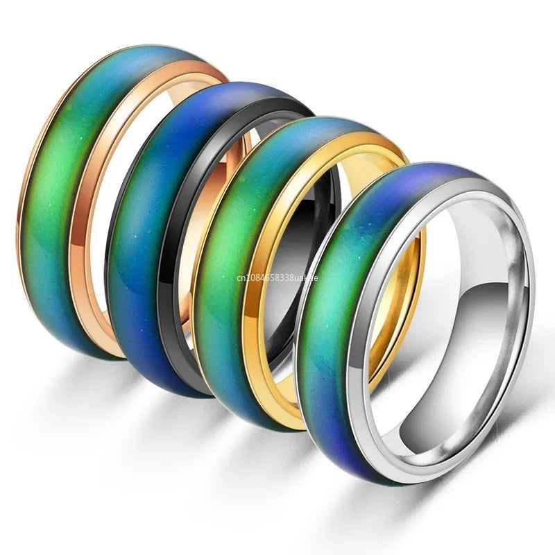 Color Changing Mood Ring with Thermochromic Crystal Layer and Seven Color Shifts All Vera Mart