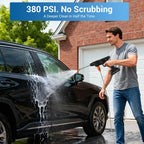 Dazone Electric Car Washing Machine 380 PSI 21V Portable Cordless High Pressure Water Gun Car Washer Cleaner 2 Replaceable 24V Batteries with 12000mAh Capacity allveramart