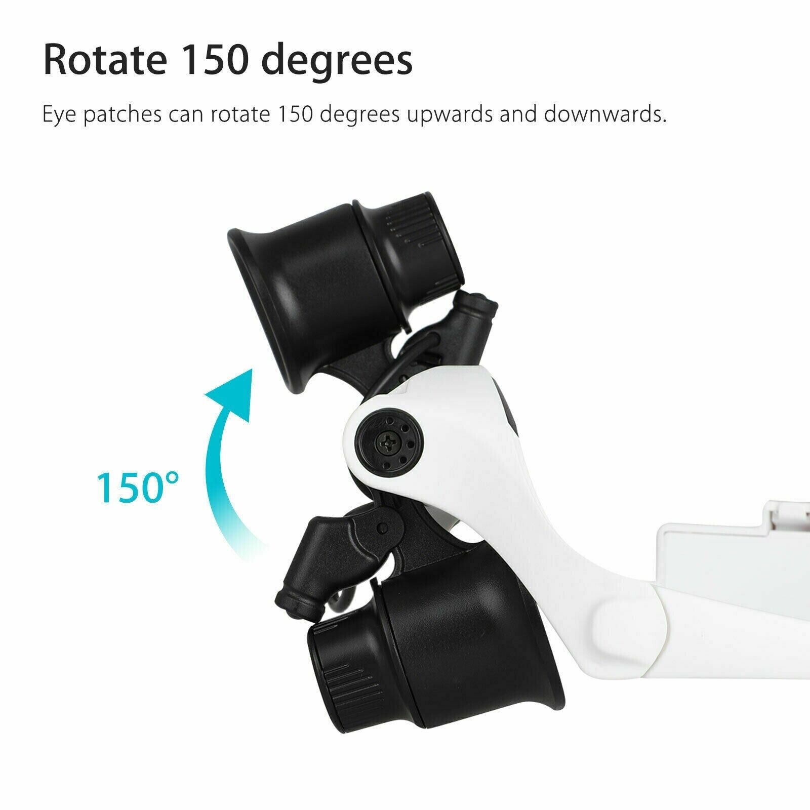 Headband Magnifier with 4 Interchangeable Lenses and LED Light for Jewelry Work All Vera Mart