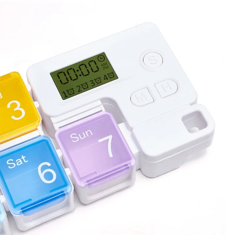 Weekly Pill Organizer with Four Daily Alarms and Memory Function All Vera Mart