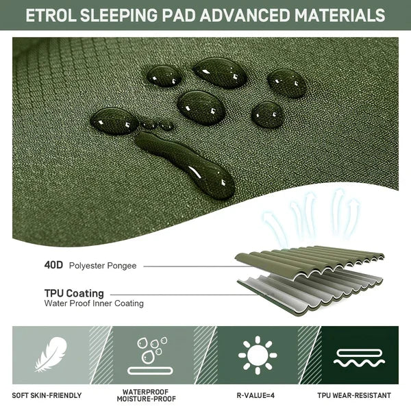 Inflatable Mattress with Built-In Foot Pump and Coupling Buttons for Camping All Vera Mart