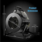 Greenhouse Heater with Dual Air Flow and IPX4 Splash Protection, 1500W All Vera Mart