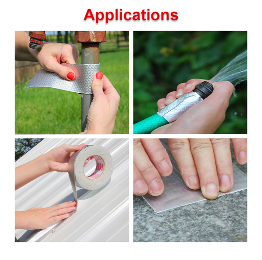 Waterproof Repair Tape with Butyl Rubber and Aluminum Foil Backing, 3 Bar Pressure All Vera Mart
