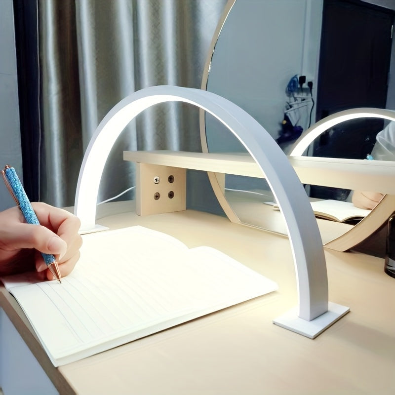 Arc LED Desk Lamp with Adjustable Brightness and Color Temperature, Flicker-Free All Vera Mart