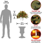 LED Holiday Spray with 35 Warm White Lights and Tripod Stake for Urns All Vera Mart