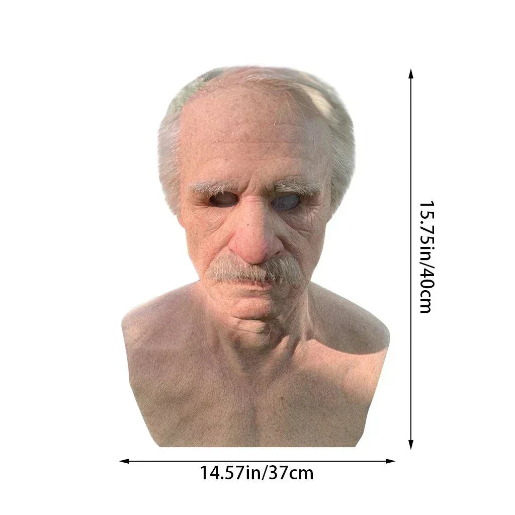 Realistic Old Man Latex Mask with Movable Mouth and Detailed Wrinkles for Adults All Vera Mart