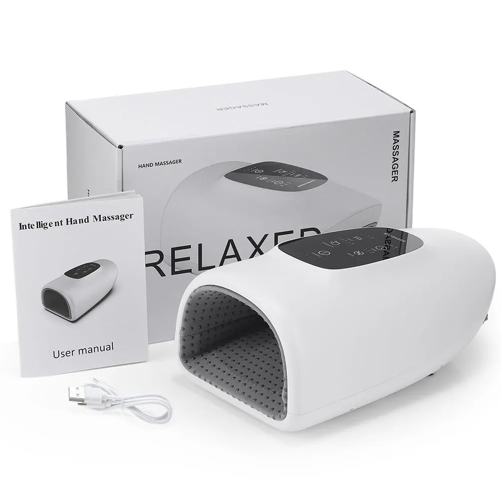 Rechargeable Hand Massager with Heat and Acupoint Bumps, 5 Intensity Levels All Vera Mart