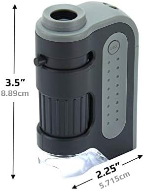 Pocket Microscope with 60x-120x Magnification and Built-in LED Light All Vera Mart
