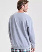 Crewneck Sweatshirt with Plaid Merry Appliqué and Long Sleeves, Hip Length All Vera Mart
