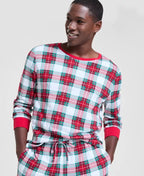 Long Sleeve Plaid Pajama Set with Adjustable Drawstring Waist and Side Pockets All Vera Mart