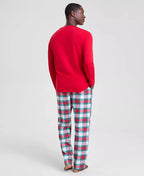 Plaid Flannel Two-Piece Pajamas with Adjustable Drawstring and Side Pockets All Vera Mart