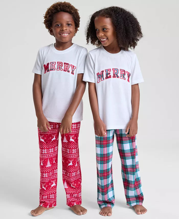 Kids Holiday Pajama Pants with Elastic Waistband and Full Ankle Coverage All Vera Mart