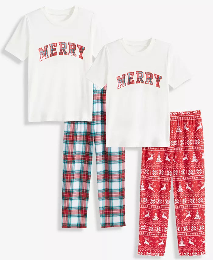 Kids Holiday Pajama Pants with Elastic Waistband and Full Ankle Coverage All Vera Mart
