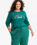Women's Holiday Pajama Set with Long Sleeves and Side Pockets, Natural Fiber All Vera Mart