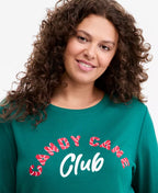 Women's Holiday Pajama Set with Long Sleeves and Side Pockets, Natural Fiber All Vera Mart