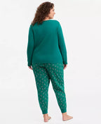 Women's Holiday Pajama Set with Long Sleeves and Side Pockets, Natural Fiber All Vera Mart