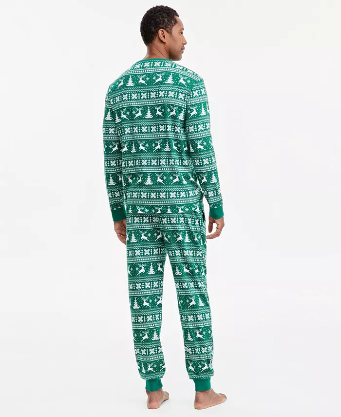 Long Sleeve Pajama Set with Drawstring Waist and Side Pockets, Printed Pattern All Vera Mart
