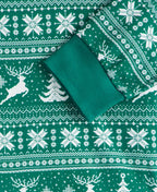 Long Sleeve Pajama Set with Drawstring Waist and Side Pockets, Printed Pattern All Vera Mart