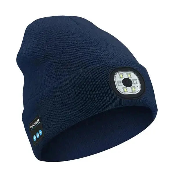 Bluetooth Beanie with Built-In LED Headlamp and Integrated Speakers, Removable Module All Vera Mart