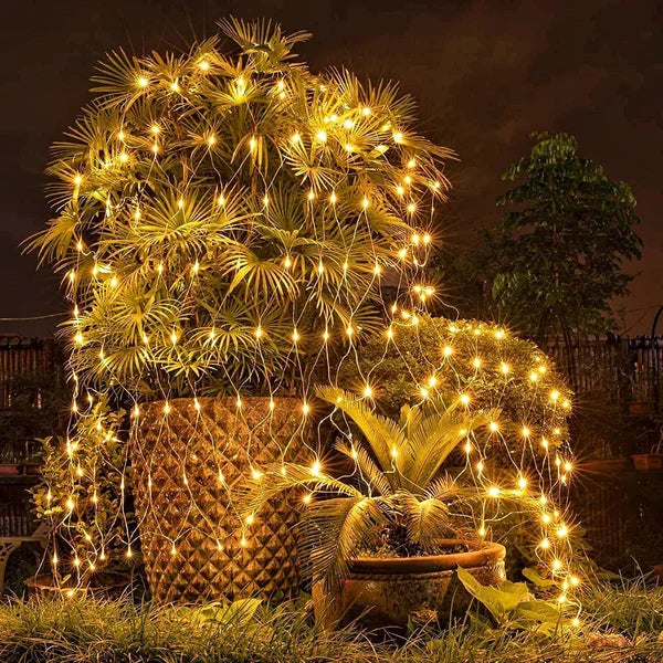 Net Mesh String Lights with Copper Wire and LED Bulbs for Outdoor Patios All Vera Mart