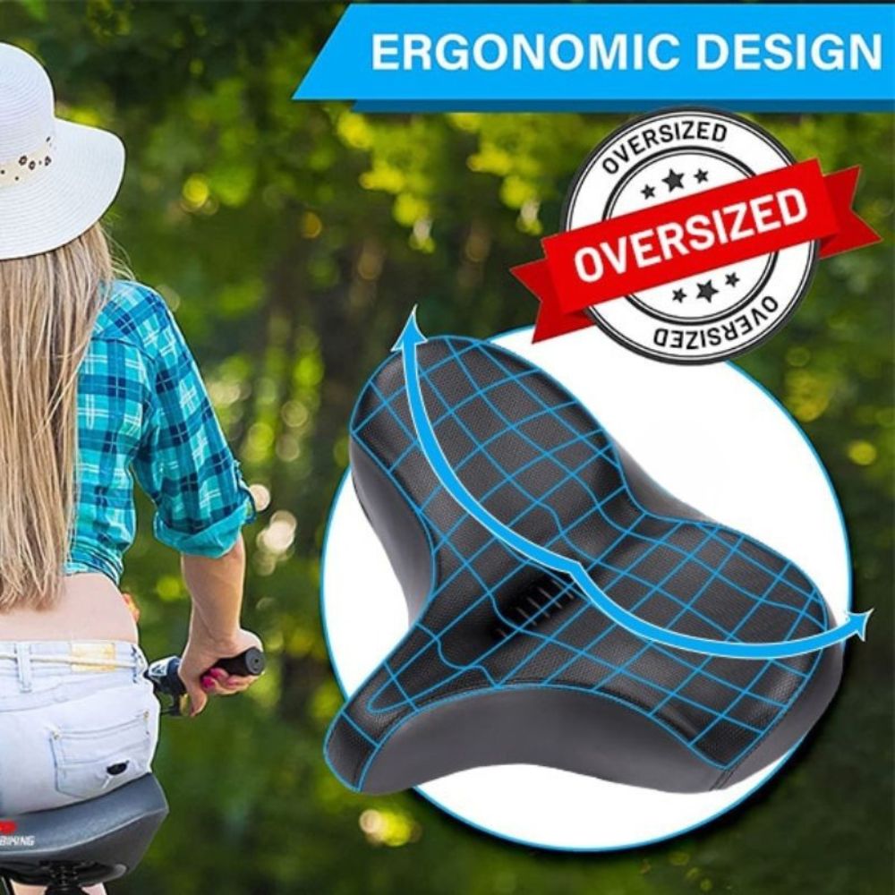 Oversized Bike Saddle with Dual Spring Suspension and Ventilation Channels All Vera Mart
