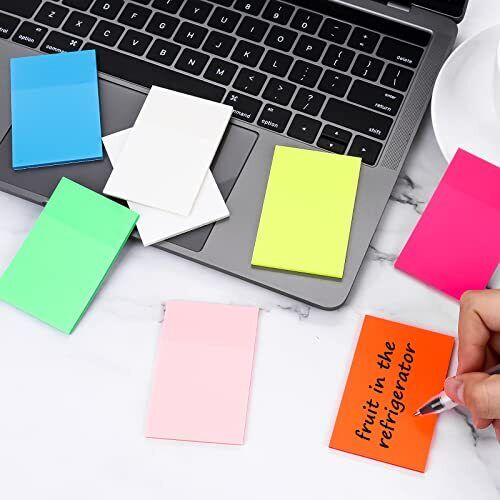 Transparent Sticky Notes with Repositionable Adhesive, 3x2 Inches, 400 Sheets All Vera Mart