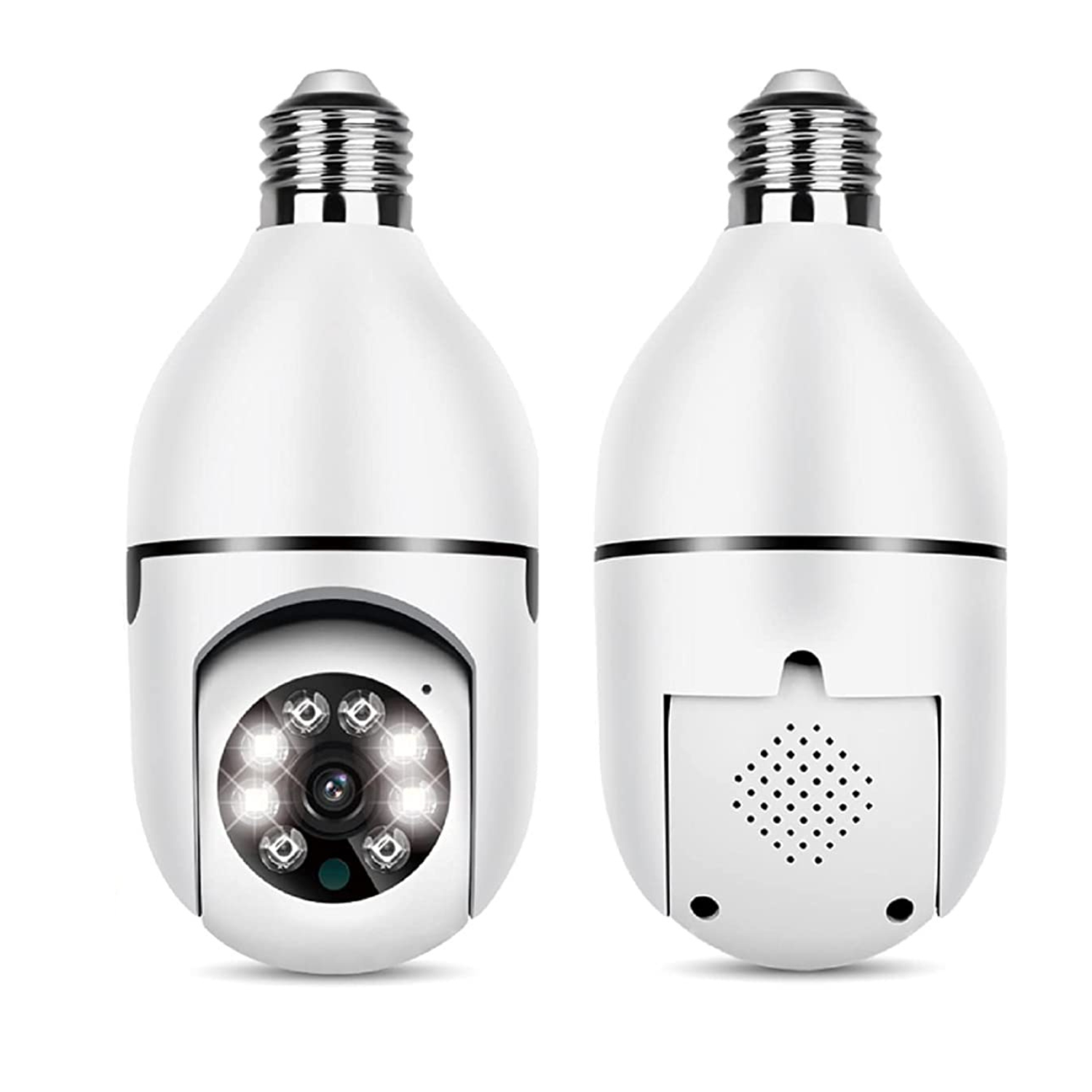 Smart Light Bulb Security Camera with 355-Degree Rotation and Night Vision All Vera Mart
