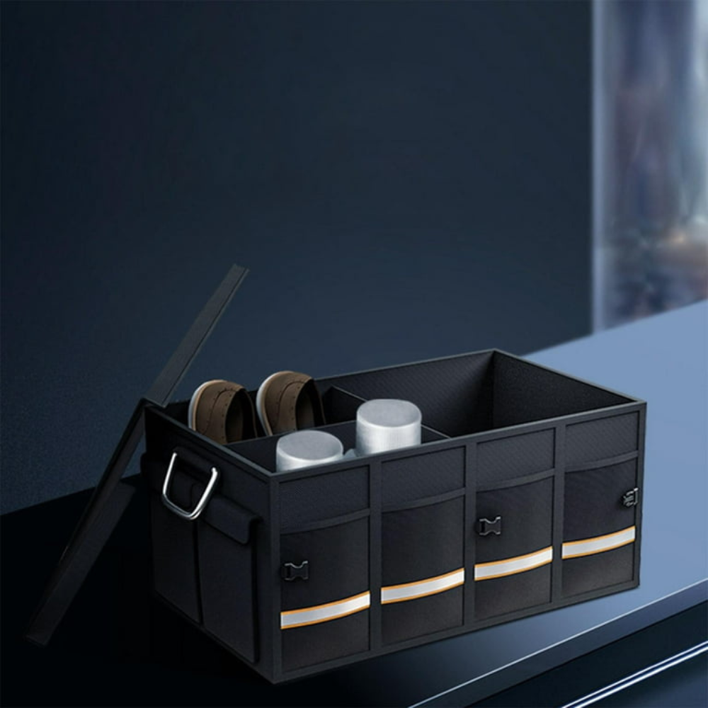 Collapsible Car Trunk Organizer with Adjustable Dividers and Moisture Resistant Base All Vera Mart