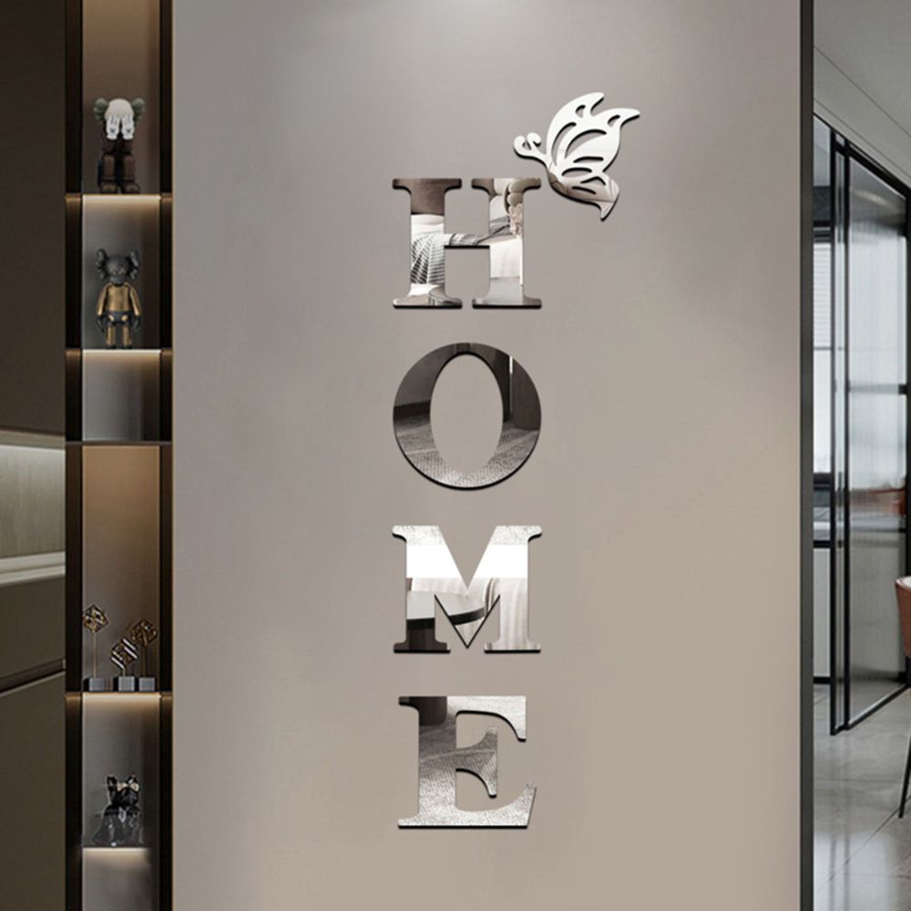 Geometric Mirror Wall Sticker with Self-Adhesive Backing and Reflective Acrylic Surface All Vera Mart