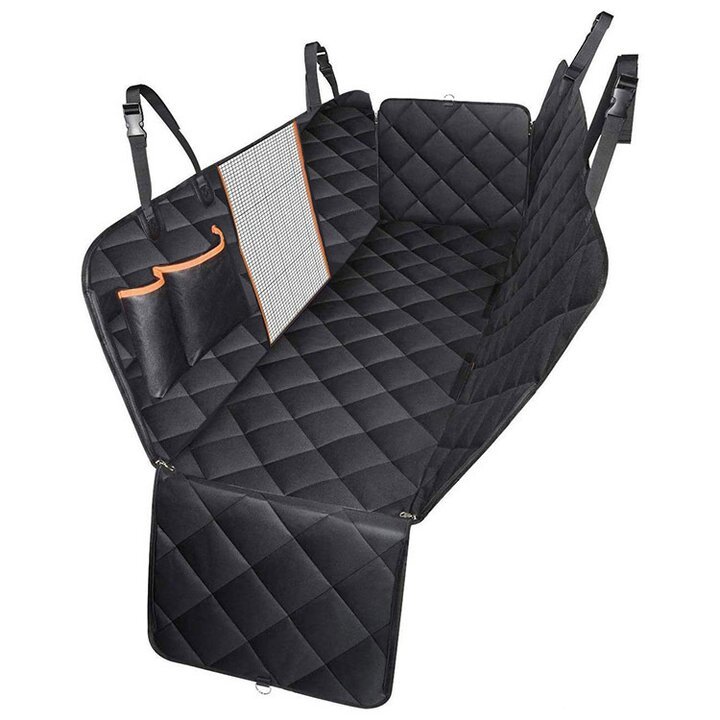 Waterproof Dog Car Hammock with Mesh Window and Zippered Side Panels, Machine Washable All Vera Mart