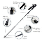 Folding Trekking Stick with Alloy Steel Frame and Non Slip Handle, 9oz All Vera Mart