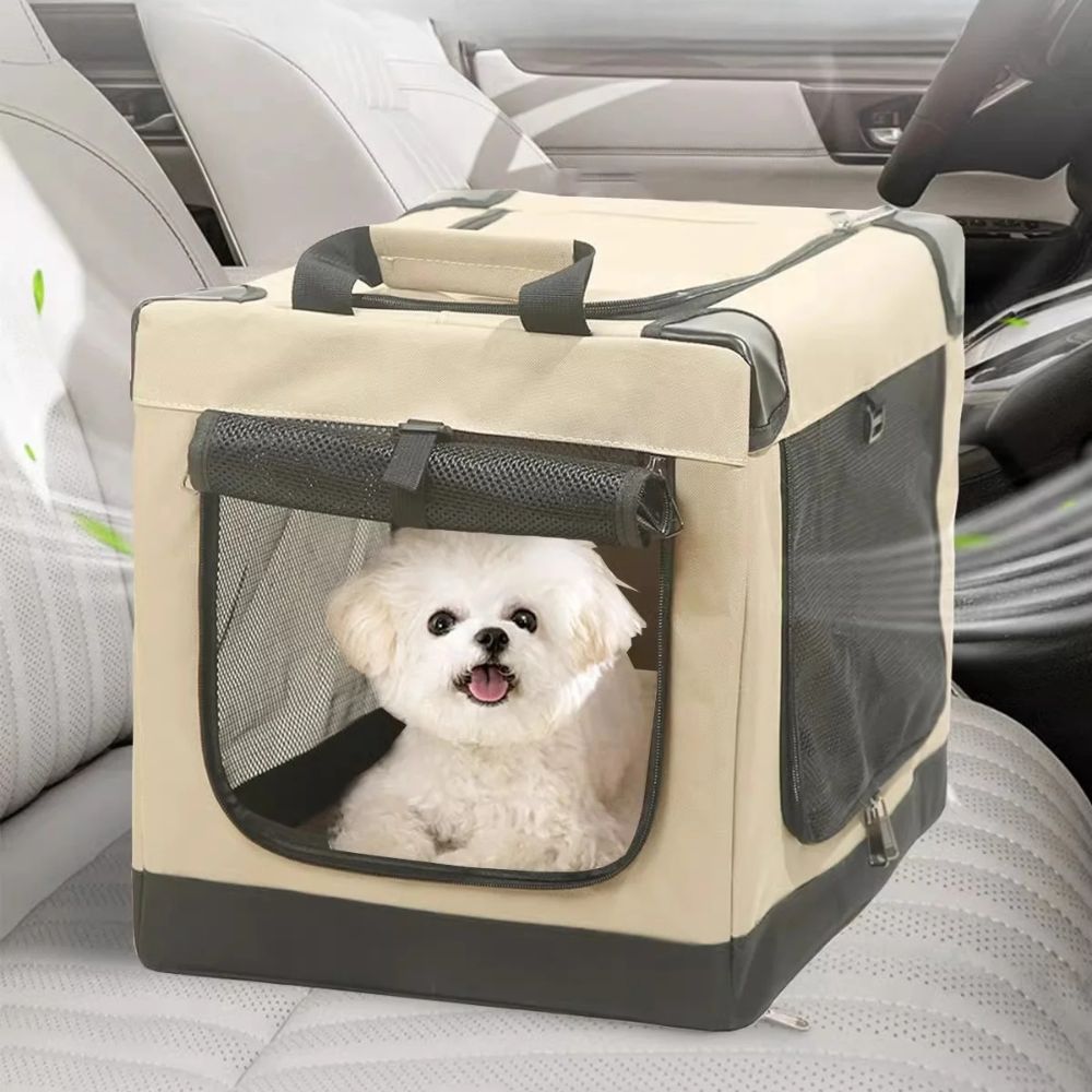 Collapsible Dog Crate with Mesh Ventilation and Oxford Fabric for Small to Medium Dogs All Vera Mart