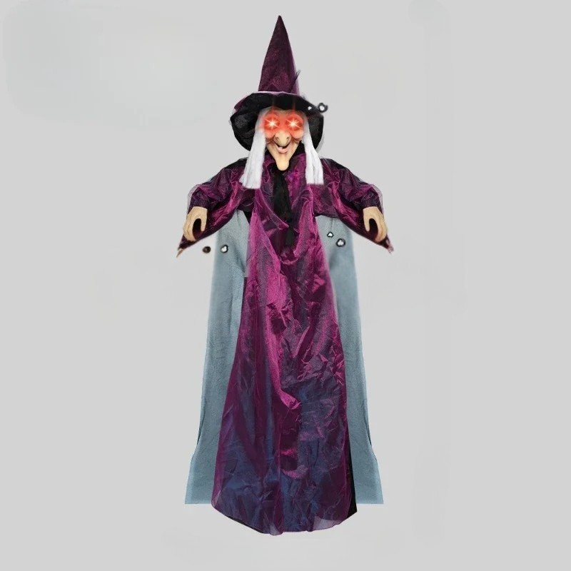 71 Inch Animated Witch with Motion Sensors and Glowing Red Eyes All Vera Mart