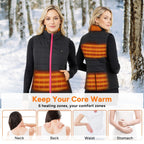 Women's Heated Vest with 6 Heating Zones and 3 Temperature Levels, Machine Washable All Vera Mart