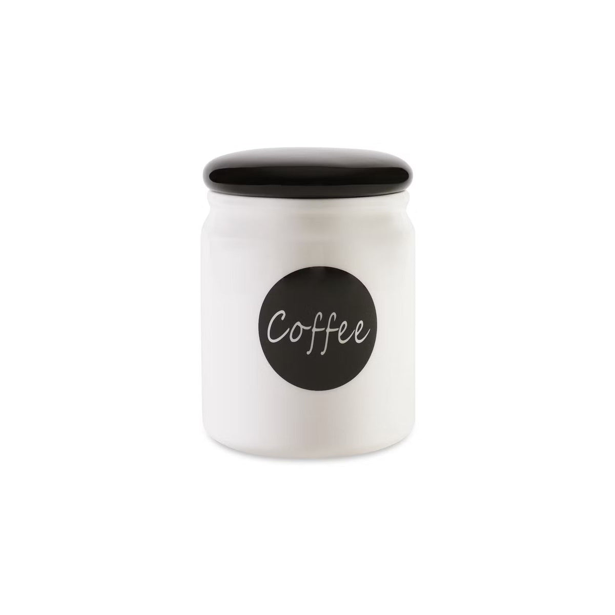 Ceramic Coffee Canister 800ml with Airtight Lid and White Finish All Vera Mart