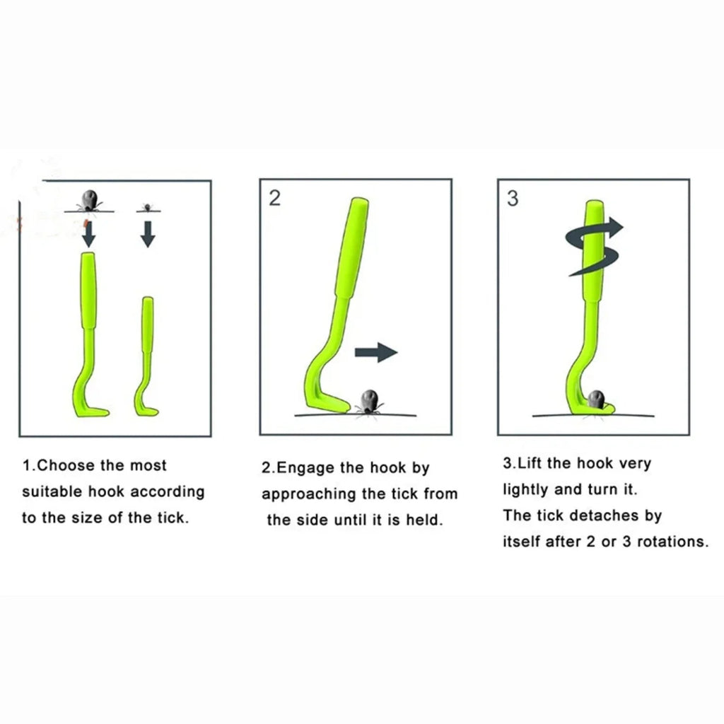 Plastic Tick Removal Tool Set with Three Clip Sizes for Pets and People All Vera Mart