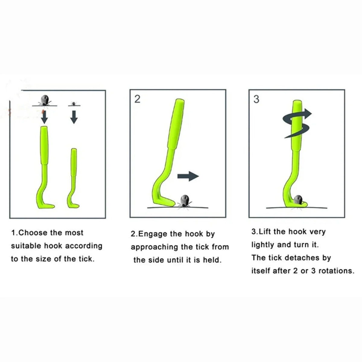 Plastic Tick Removal Tool Set with Three Clip Sizes for Pets and People All Vera Mart