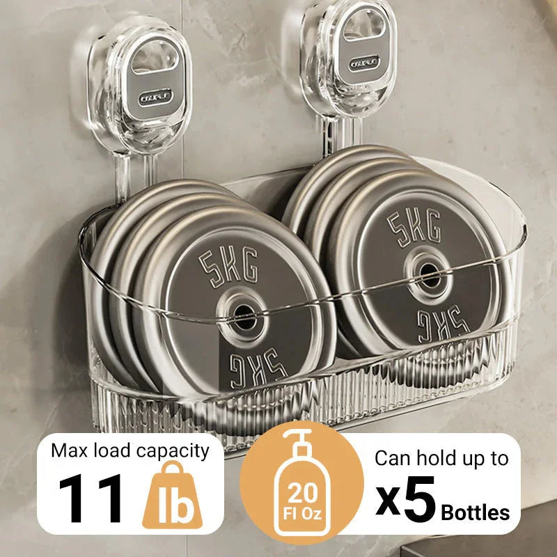 Shower Bottle Organizer with Suction Cup Wall Mount and 11-Pound Capacity All Vera Mart