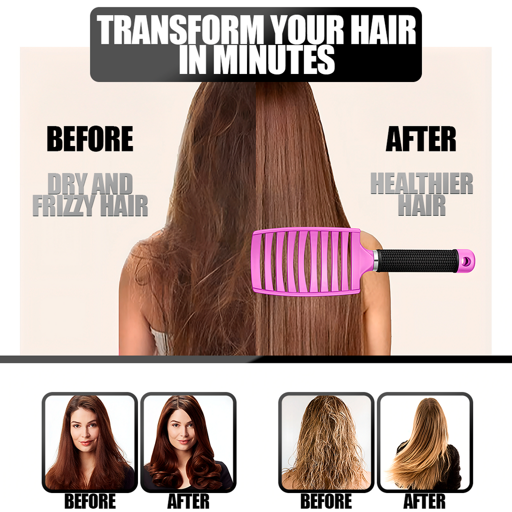 Flexible Bristle Detangler Brush for All Hair Types with Ergonomic Grip All Vera Mart